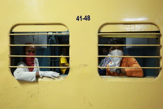 File photo of stranded migrants travelling in a 'Shramik Special' train.