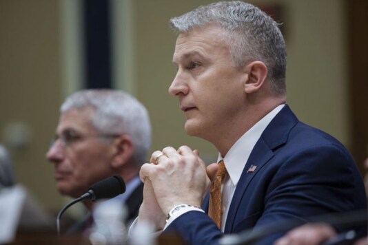 Rick Bright, deputy assistant secretary for preparedness and response for Health and Human Services (HHS), listens during a House Oversight and Investigations Subcommittee hearing in Washington, D.C., U.S., on March 8, 2018. Toya Sarno Jordan—Bloomberg/Getty Images