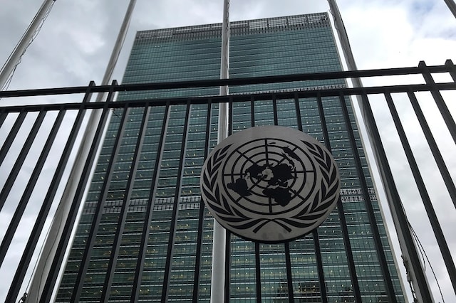 File photo of United Nations Headquarters which will remain temporarily closed for tours due to the spread of coronavirus in the Manhattan borough of New York City, (REUTERS/Carlo Allegri/File photo)