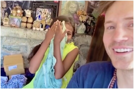 12-year-old Maleesha Kharwa with Hollywood actor Robert Hoffman in Mumbai. Hoffam often refers to Maleesha as his 'daughter' online.| Image credit: Instagram 