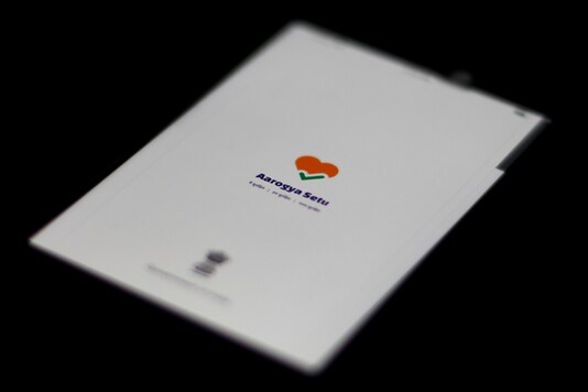 A photo illustration of the Aarogya Setu app logo.