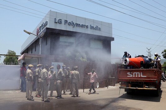 FILE PHOTO: Municipal workers decontaminate outside of the LG Polymers Plant following a gas leak at the plant in Visakhapatnam

REUTERS/R Narendra