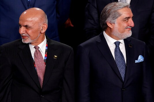 File photo of Afghanistan's President Ashraf Ghani (L) with Afghanistan's Chief Executive Abdullah Abdullah (R). 