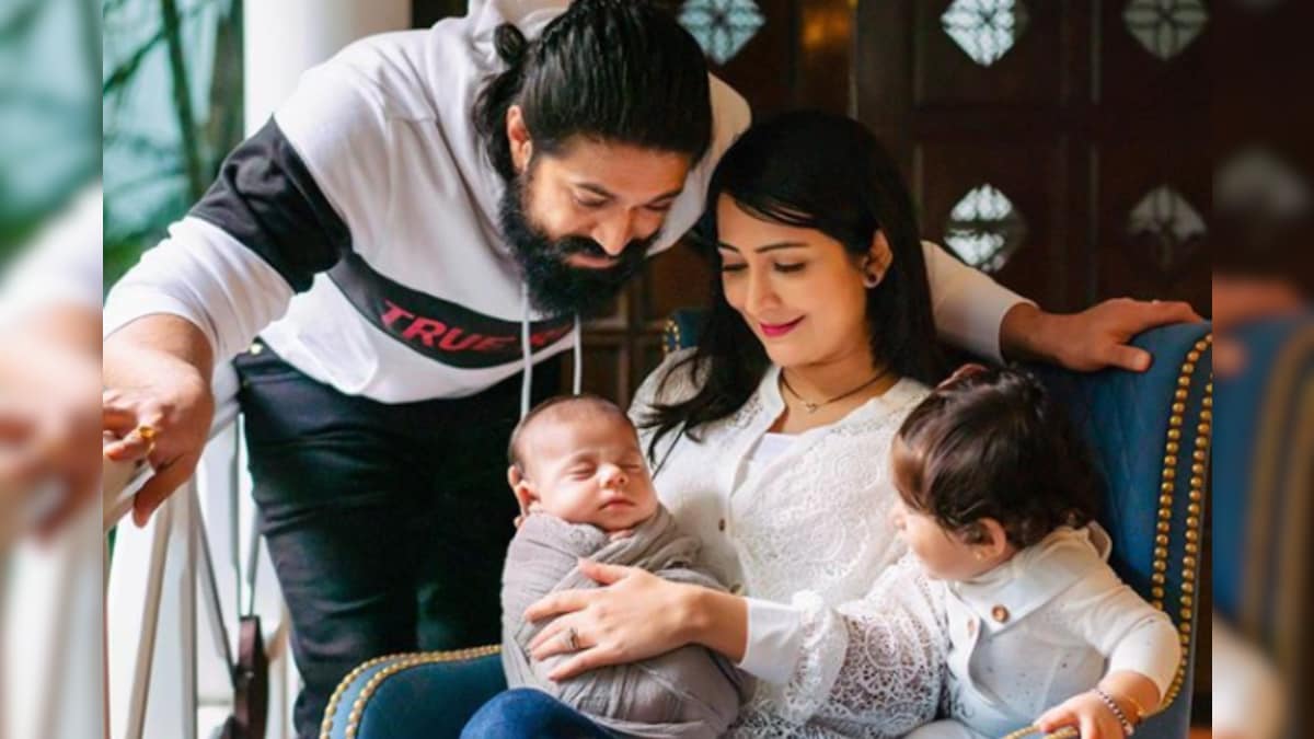 Yash Radhika Pandit Sex - Yash And Radhika Pandit Pose With Their Kids For a Perfect Family Picture -  News18