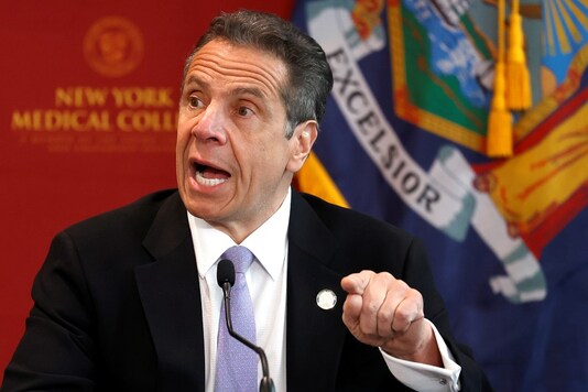 FILE PHOTO: New York Governor Andrew Cuomo holds his daily briefing at New York Medical College during the outbreak of the coronavirus disease (COVID-19) in Valhalla, New York, U.S., May 7, 2020. REUTERS/Mike Segar/File Photo