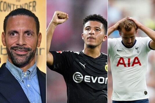 Rio Ferdinand, Jadon Sancho and Harry Kane (Photo Credit: AP)