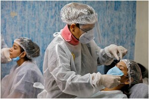 As India Eases Lockdown Restrictions, Women Throng Parlours For Beauty Services
