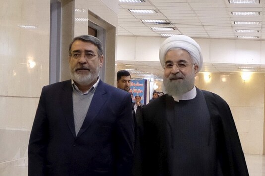 Iranian President Hassan Rouhani (R) and Iran's Interior Minister Abdolreza Rahmani Fazli.

Raheb Homavandi/TIMA ATTENTION EDITORS - THIS IMAGE WAS PROVIDED BY A THIRD PARTY. FOR EDITORIAL USE ONLY. - GF10000272838