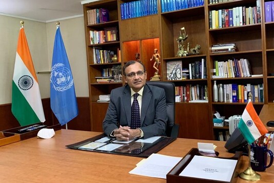 File photo of India's permanent representative to UN T S Tirumurti (Image: Twitter/@ambtstirumurti)
