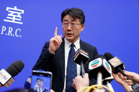 Gao Fu, director of China Center for Disease Control and Prevention addresses the media after a briefing at the State Council Information Office in Beijing, China, January 26, 2020. REUTERS/Thomas Peter