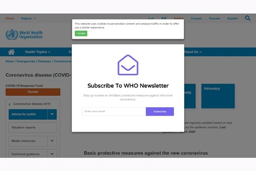 An example of a spoof email sent impersonating the WHO, to steal sensitive user data. (Image: Google TAG)