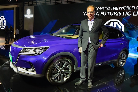 MG Motors MD Rajeev Chaba unveils the Marvel X Electric car at the Auto Expo 2020. (Photo: PTI) MG Motors MD Rajeev Chaba unveils the Marvel X Electric car at the Auto Expo 2020. (Photo: PTI)