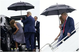 Donald Trump Sharing Umbrella With Wife Melania Leaves Netizens Impressed