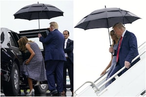 Donald Trump Sharing Umbrella With Wife Melania Leaves Netizens Impressed