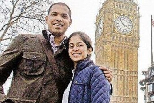 Suharika Reddy with her husband. (Inage: Twitter)