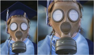 Student Dons Gas Mask For His Graduation Ceremony; Pics Go Viral