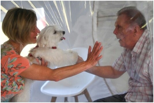 The bubbles allow patients to meet family without endangering them with COVID-19 and while maintaining social distancing | Image credit: AFP