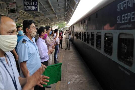 A shramik special train leaves Karmali station in Goa for Alipurduar in West Bengal. (Credit: twitter) 