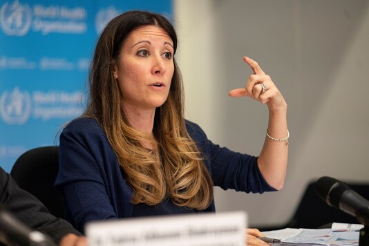 Maria Van Kerkhove, Technical Lead of the World Health Organization (WHO) Health Emergencies Programme attends a news conference on the outbreak of the coronavirus disease (COVID-19) in Geneva, Switzerland, March 16, 2020. Christopher Black/WHO/Handout via REUTERS
