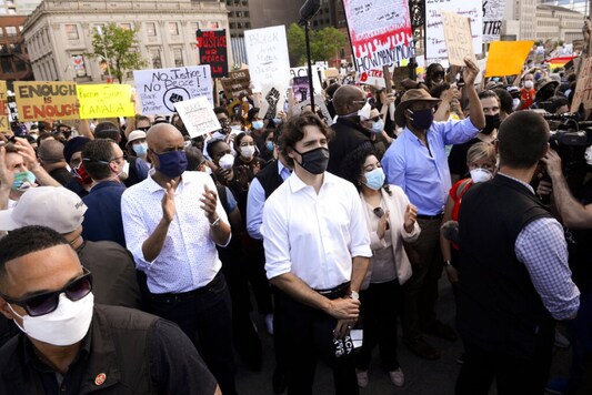 For representation: Prime Minister Justin Trudeau takes part in an anti-racism protest on Parliament Hill during the coronavirus pandemic in Ottawa, Ontario. (Sean Kilpatrick/The Canadian Press via AP)