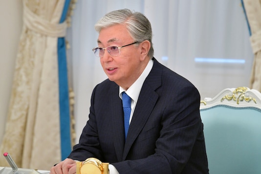 File photo: Kazakh President Kassym-Jomart Tokayev speaks during a meeting in Nur-Sultan. (Reuters)