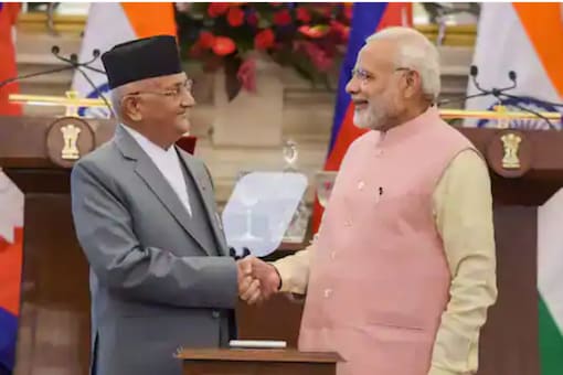 File photo of Nepal's KP Oli with PM Narendra Modi. (PTI)