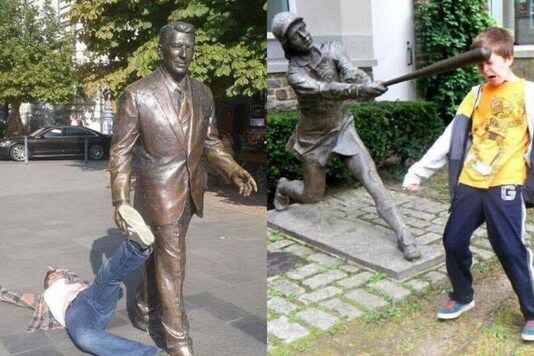 These Bizarre Images of Statues 'Fighting' People Going Viral on ...