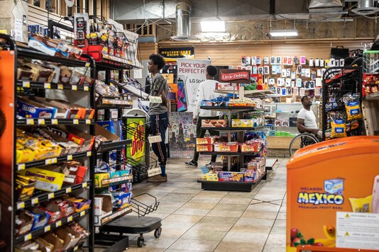 Customers inside Cup Foods in Minneapolis after the stores reopening on June 15, 2020. (Caroline Yang/The New York Times) 