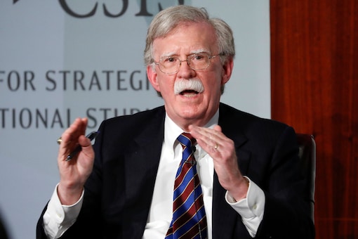 In this September 30, 2019, file photo, former national security adviser John Bolton gestures while speaking at the Center for Strategic and International Studies in Washington. (AP Photo/Pablo Martinez Monsivais, File)