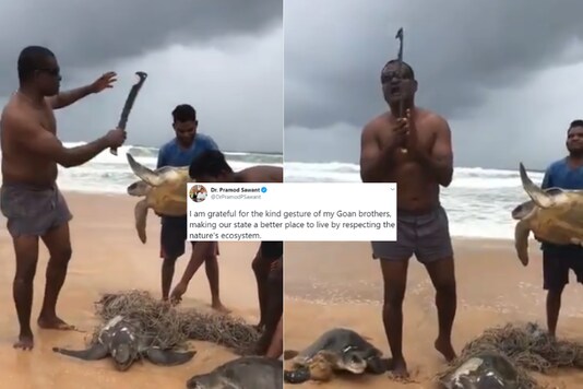 Screenshot from video tweeted by Goa Chief Minister Pramod Sawant. 