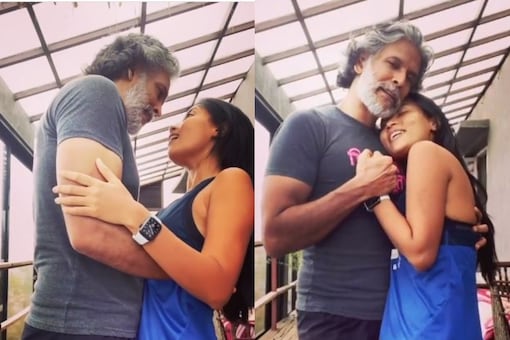 Milind Soman Dancing in the Rain with His Ladylove Ankita Konwar is ...