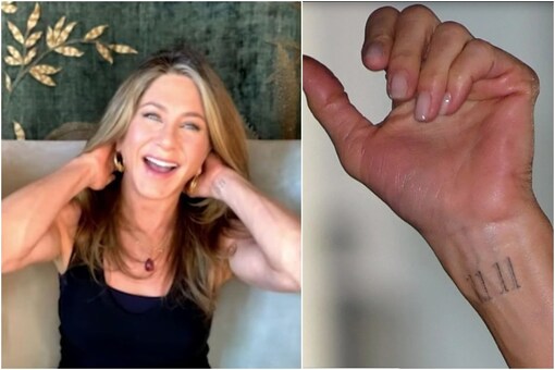 Actress Jennifer Aniston gives a glimpse of her '11.11' wrist tattoo