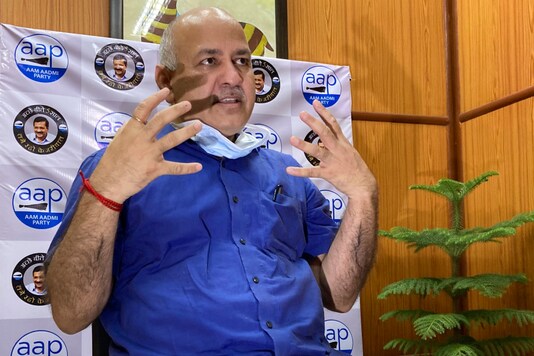 Delhi Deputy CM Manish Sisodia speaks during an interview with The Associated Press in New Delhi, India, Saturday, June 27, 2020. (AP Photo/Shonal Ganguly)