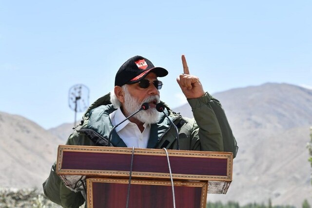 Prime Minister Narendra Modi addresses soldiers in Leh on Friday. (Special Arrangment)