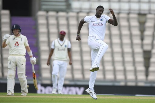 West Indies' captain Jason Holder celebrates an England's wicket (Image: AP)