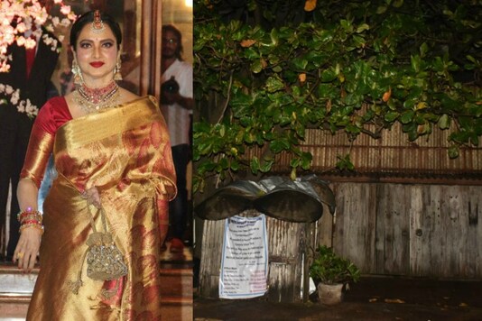 Veteran actress Rekhas bungalow in the Bandstand area of the Bandra locality has been sealed by Brihanmumbai Municipal Corporation (BMC) after a security guard tested positive for Covid-19. (Image: Viral Bhayani)