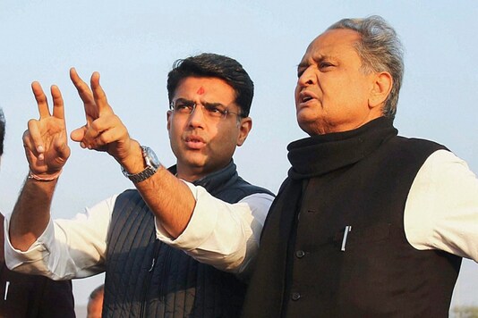File photo of Rajasthan CM Ashok Gehlot with former deputy CM Sachin Pilot.  