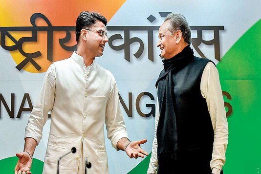 File photo of Rajasthan CM Ashok Gehlot with deputy CM Sachin Pilot.  