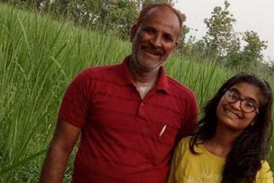 Shikoh Zaidi with her father.