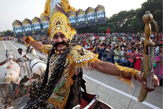 File photo of an artist dressed as demon King Ravana acts in a religious play during Dussehra festival. (Reuters/file photo)