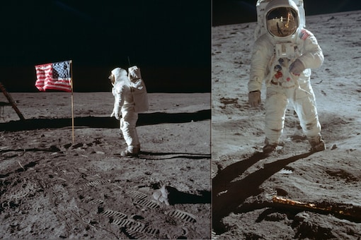 Astronaut Buzz Aldrin Jr. poses for a photograph beside the US flag on the moon during the Apollo 11 mission | NASA / AP. 
