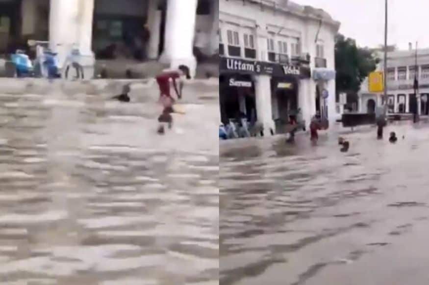 Watch: Delhi's Connaught Place Turns into 'Venice' and Children ...