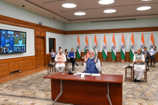 PM Narendra Modi at an earlier virtual conference.