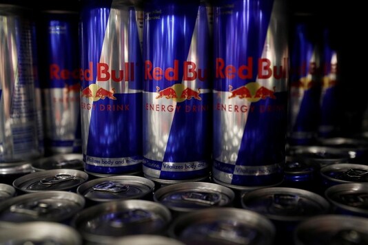 Red Bull energy drinks are seen for sale in a motorway services shop, Reading, Britain, January 25, 2019. REUTERS/Peter Cziborra
