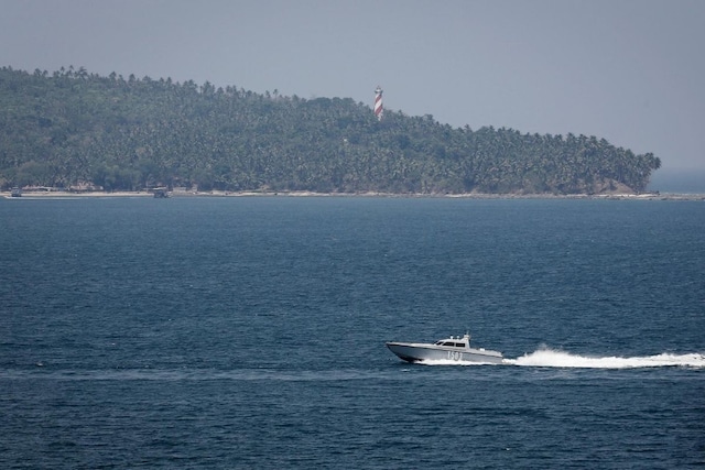 For representation: An Indian Navy boat patrols in the waters of the Andaman Sea near Port Blair. (Reuters)