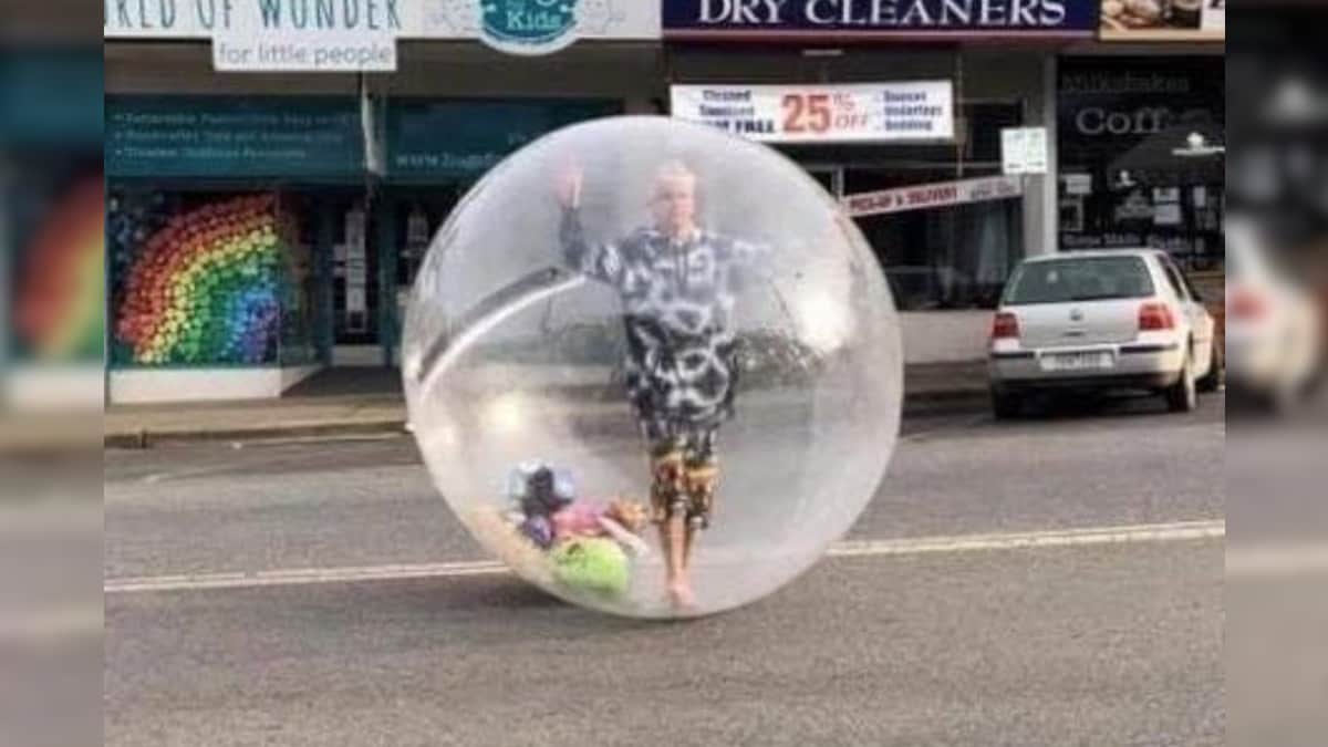 Man Walks Around In Giant Plastic Bubble Amid Pandemic. Watch