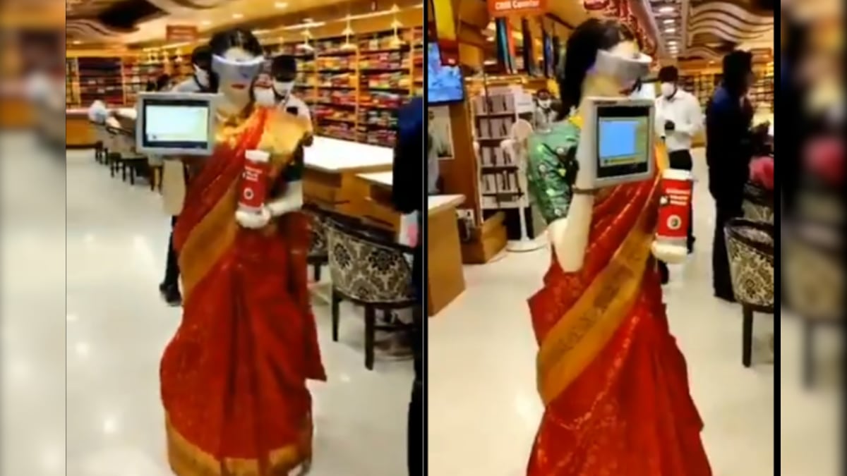 Saree-Clad Robot Delivering Sanitizers in Tamil Nadu Shop Proves the Future is Now