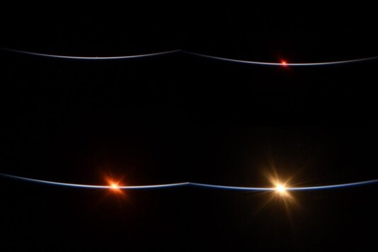 First moments of sunrise from International Space Station.
(Image credit: Twitter/ 
Bob Behnken)