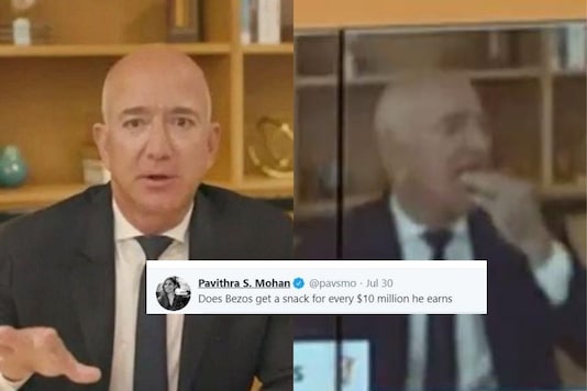 Jeff Bezos, World's Richest Man Snacking during Tech Hearing ...