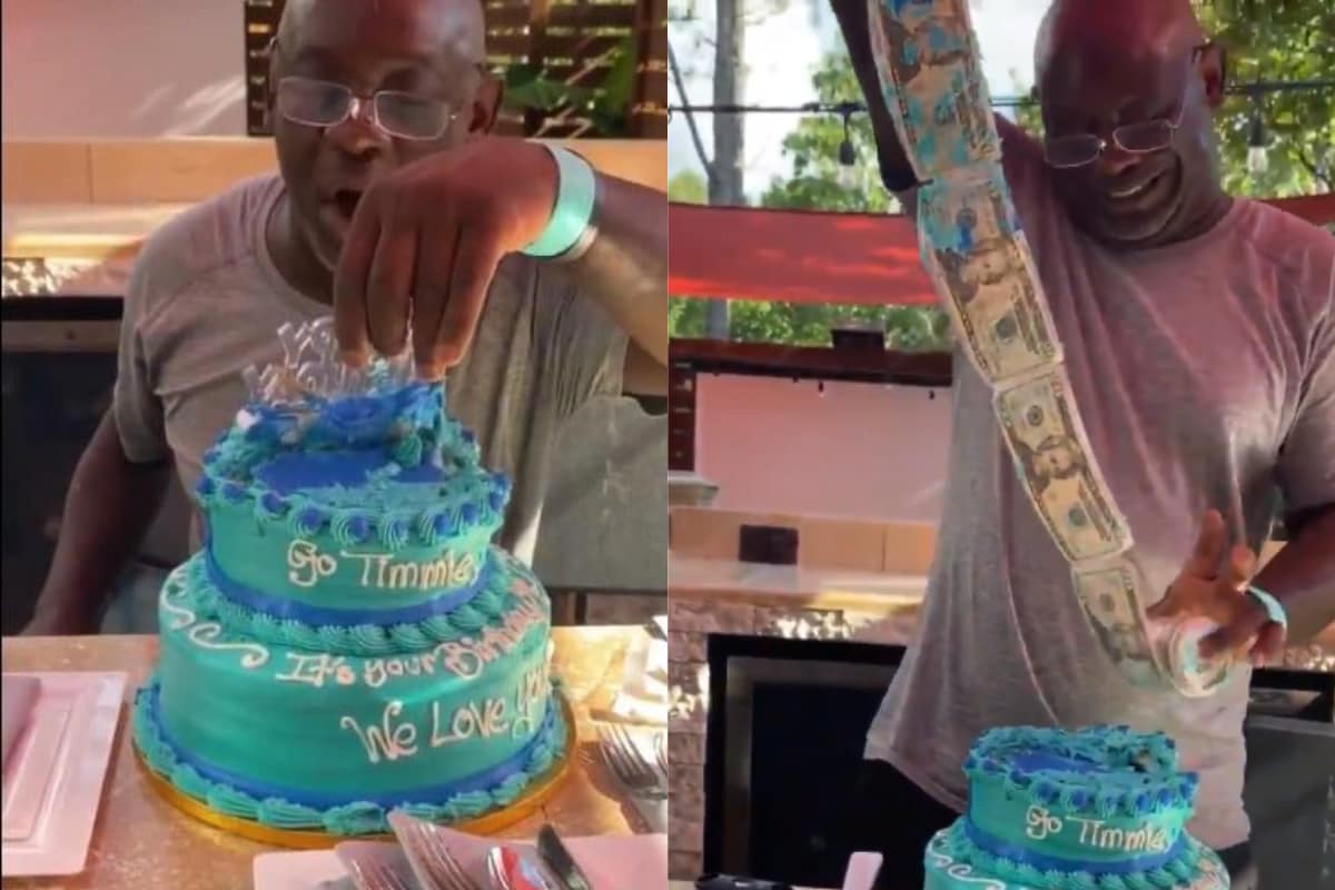 Daughter Surprises Father with Cash-filled Cake on His Birthday ...